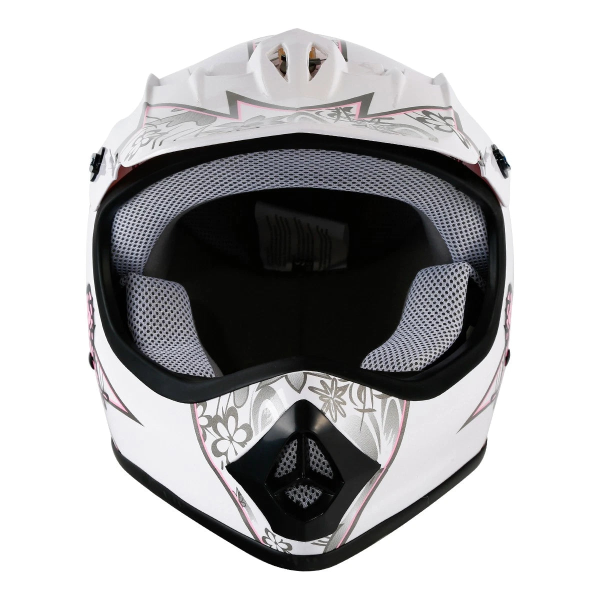 Youth ATV Helmet for Kids (S/M/L/XL) - DOT Approved, Pink/White Full Face