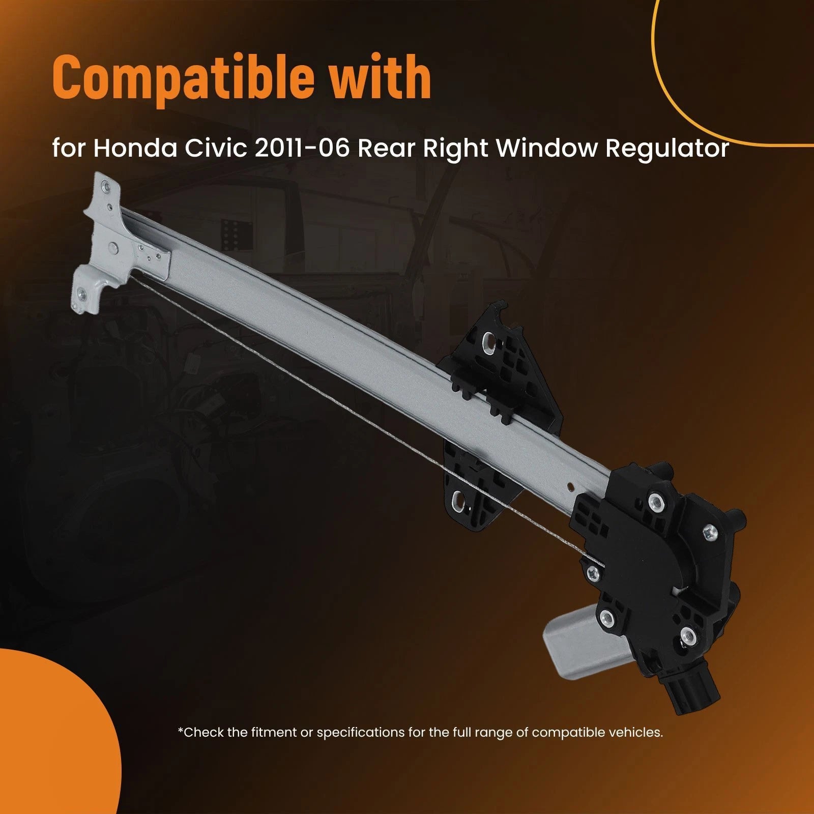 1x Rear Right Power Window Regulator w/ Motor for Honda Civic (2006–2011) 748479