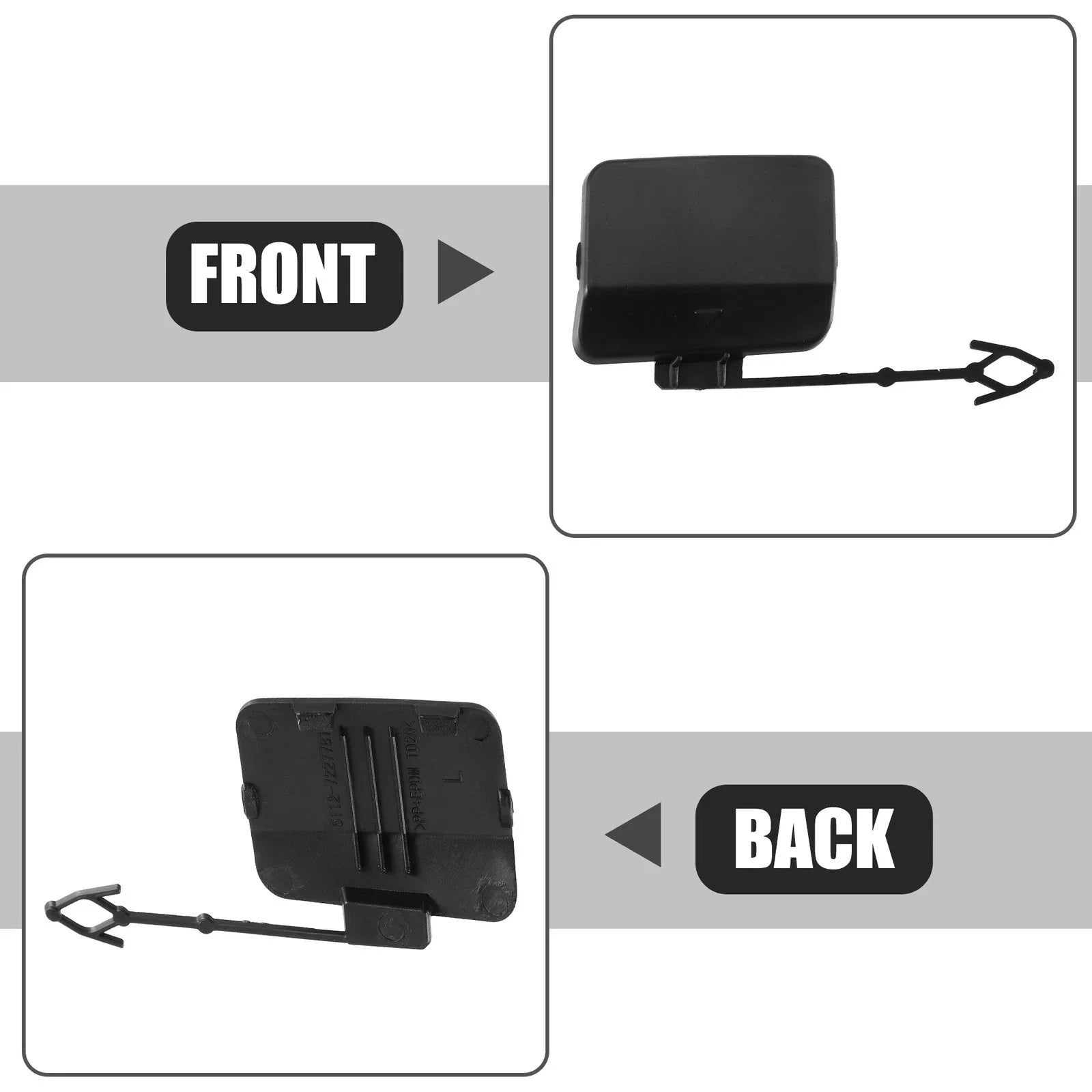 Pair Rear Left Right Bumper Tow Eye Hook Cap for BMW X5 Black