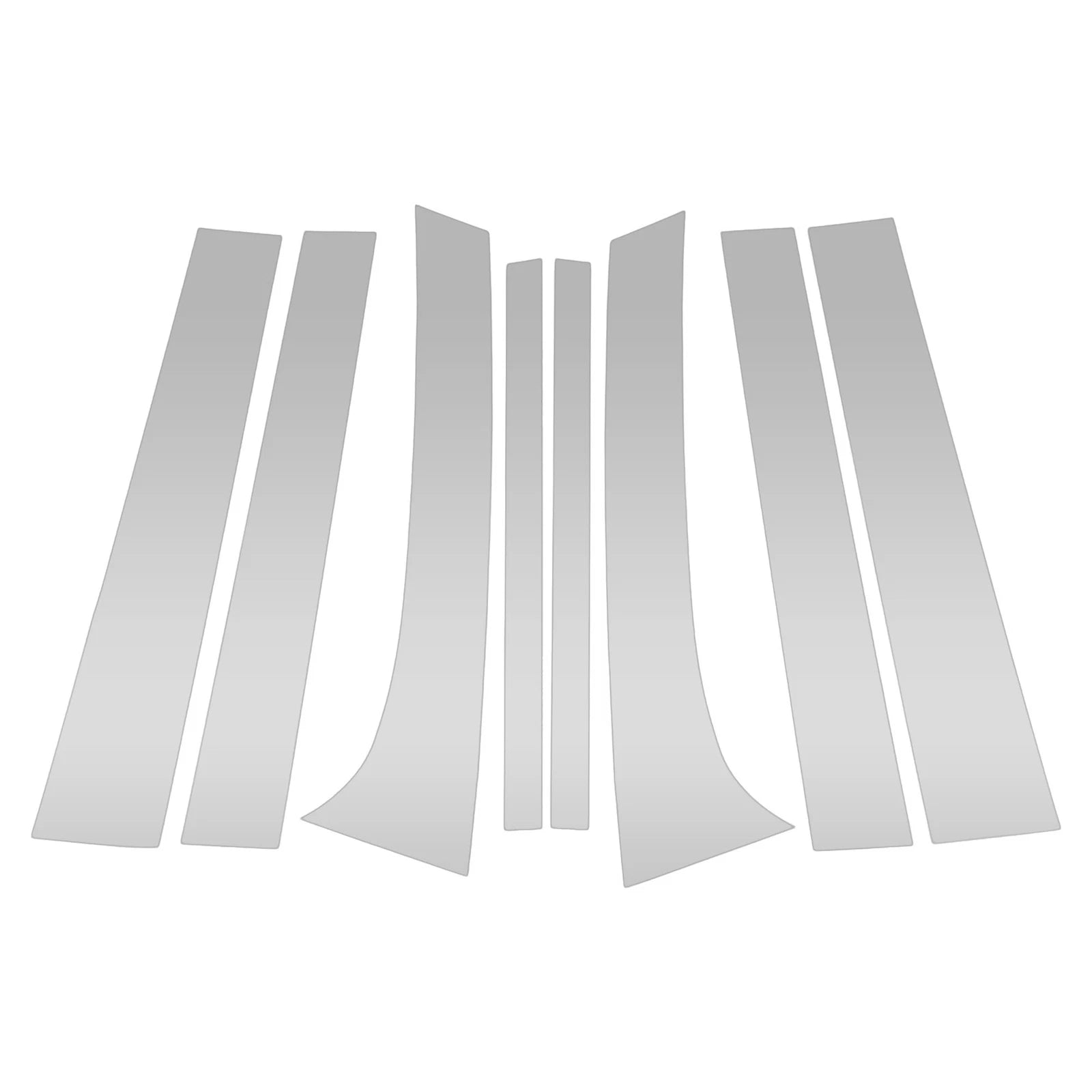 8 Pcs Pillar Window Trim for Chevy Trailblazer (2002–2009) Silver Tone