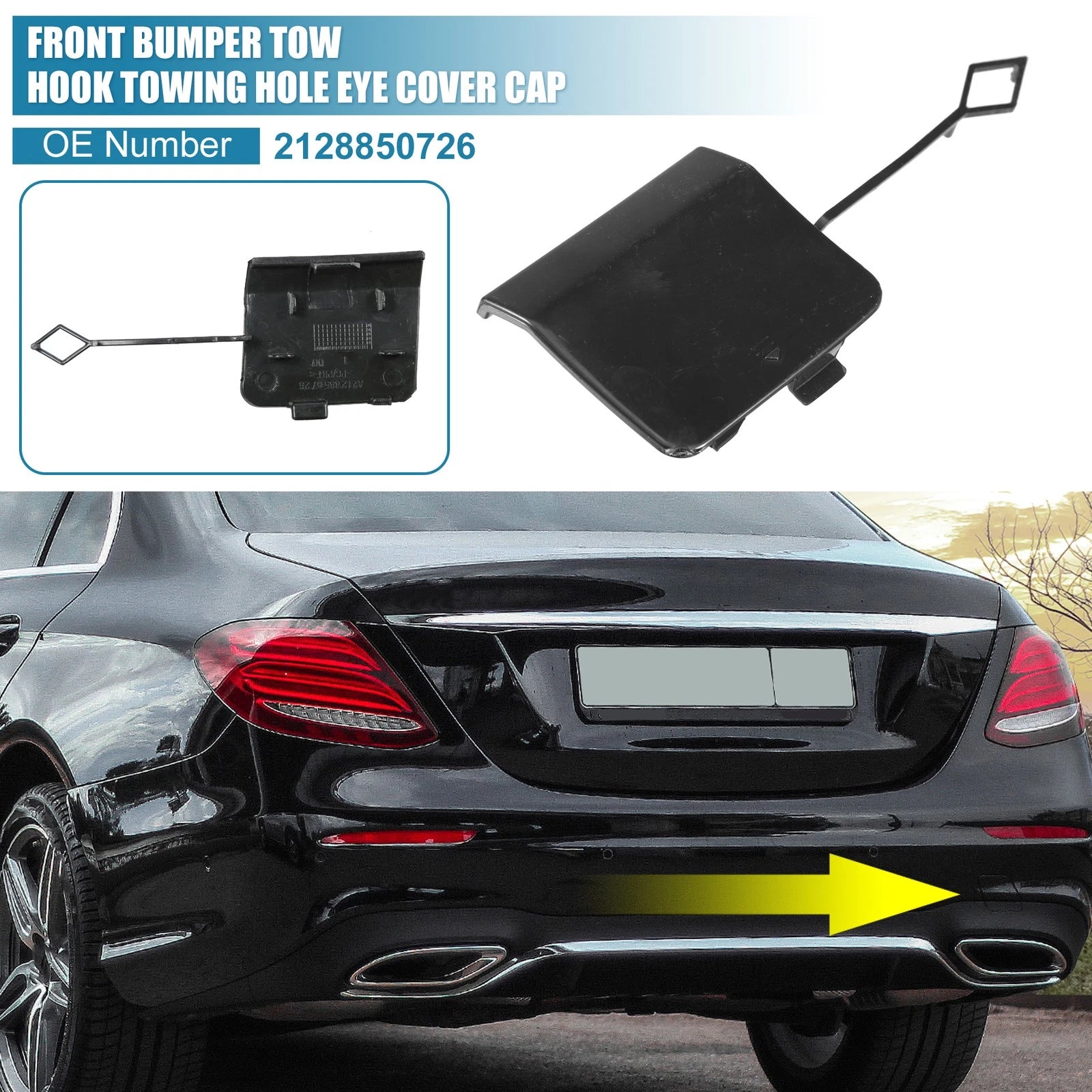 Tow Hook Cover for Mercedes E Class Sedan (2017–2023) 2128850726 Black