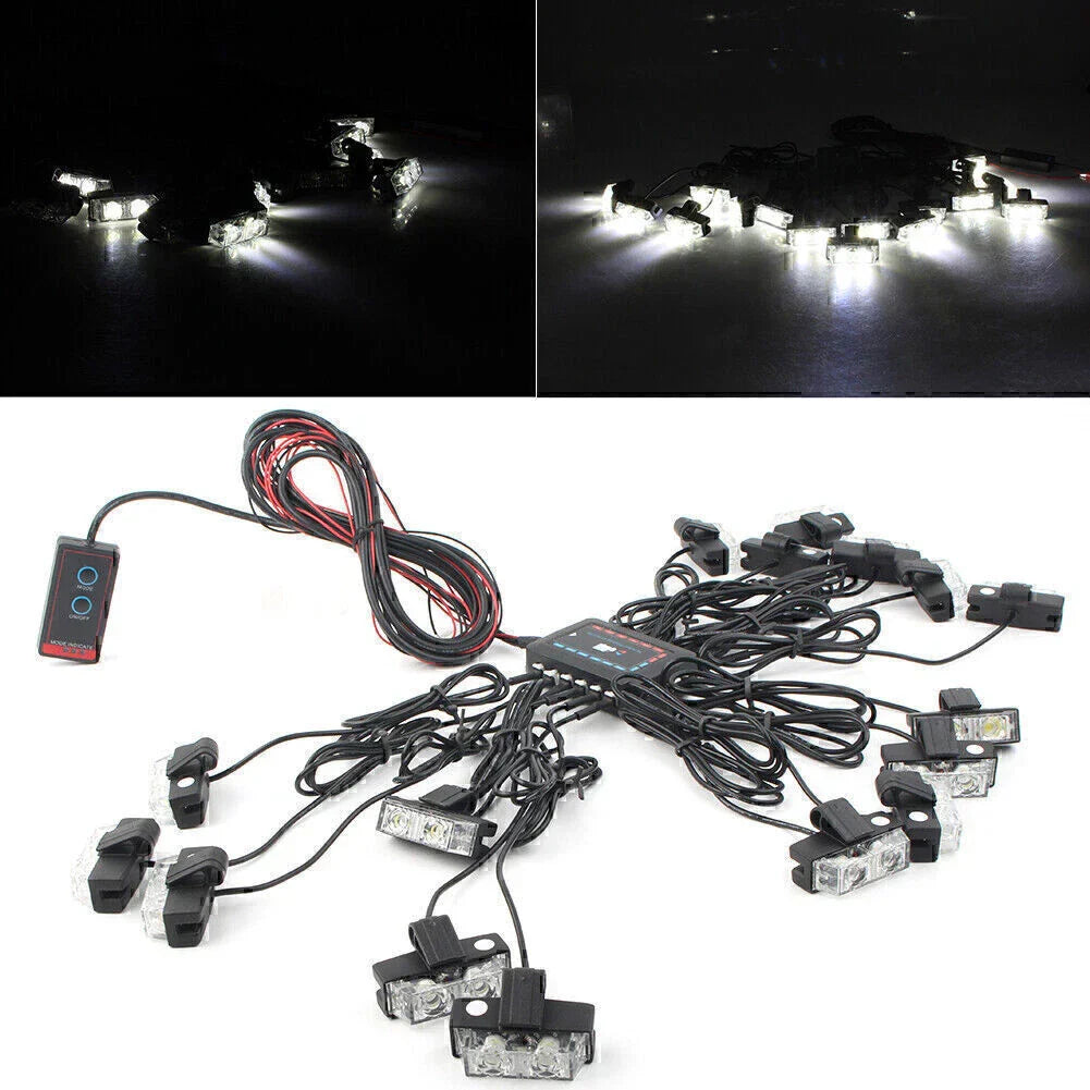 LED White Strobe Lights for Car Truck Emergency Warning
