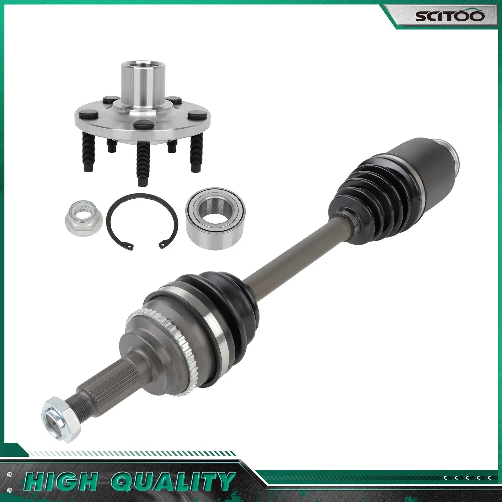 Front RH CV Axle Shaft + Wheel Hub Bearing for Ford Edge Lincoln MKX (2007–2010) AWD