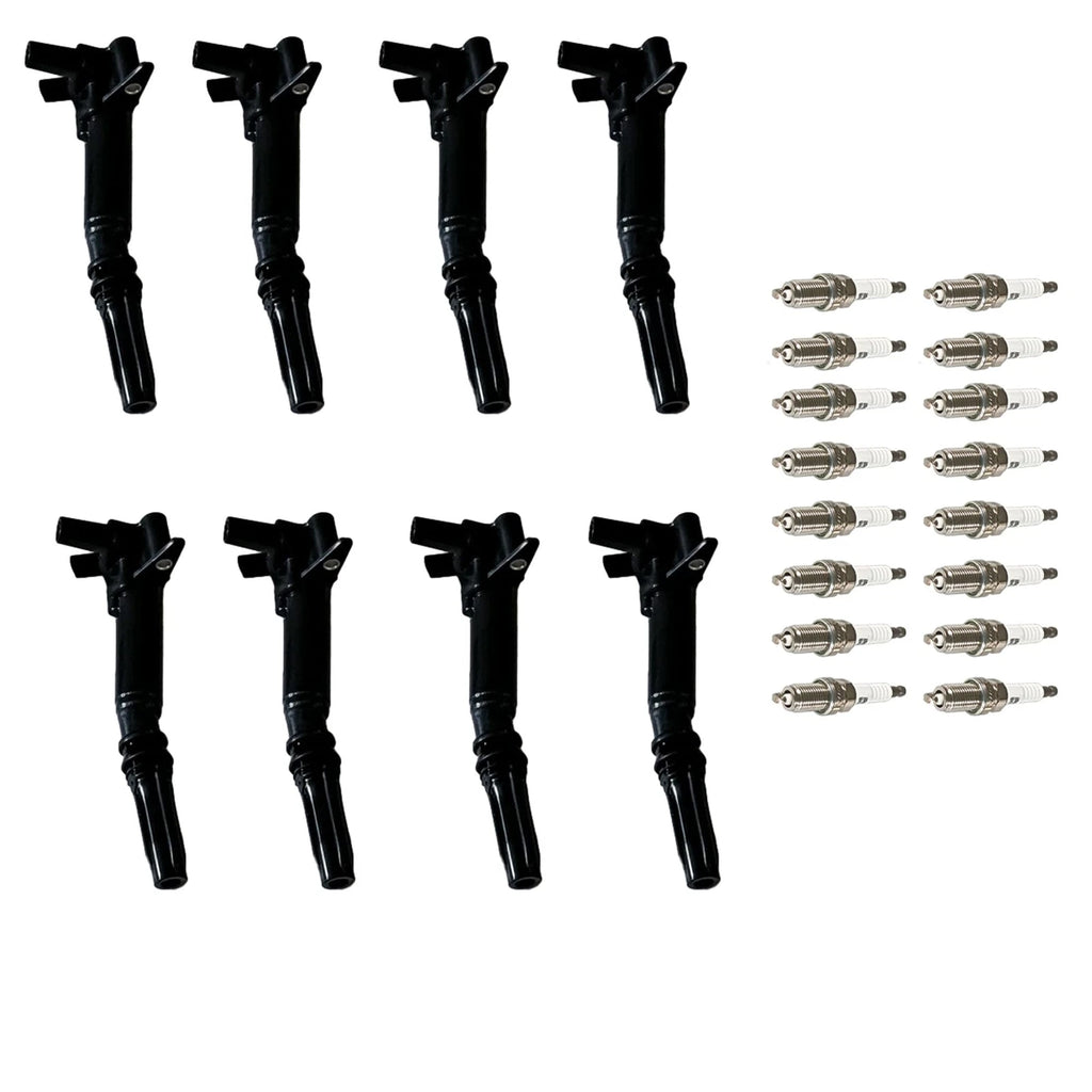 Set of 8 Ignition Coils & 16 Spark Plugs for Ford F-250 F-350 (2018–2022)