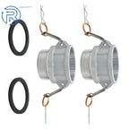 2X Aluminum Cast Cam Lock Fittings for Hose (3 Inch Part B)