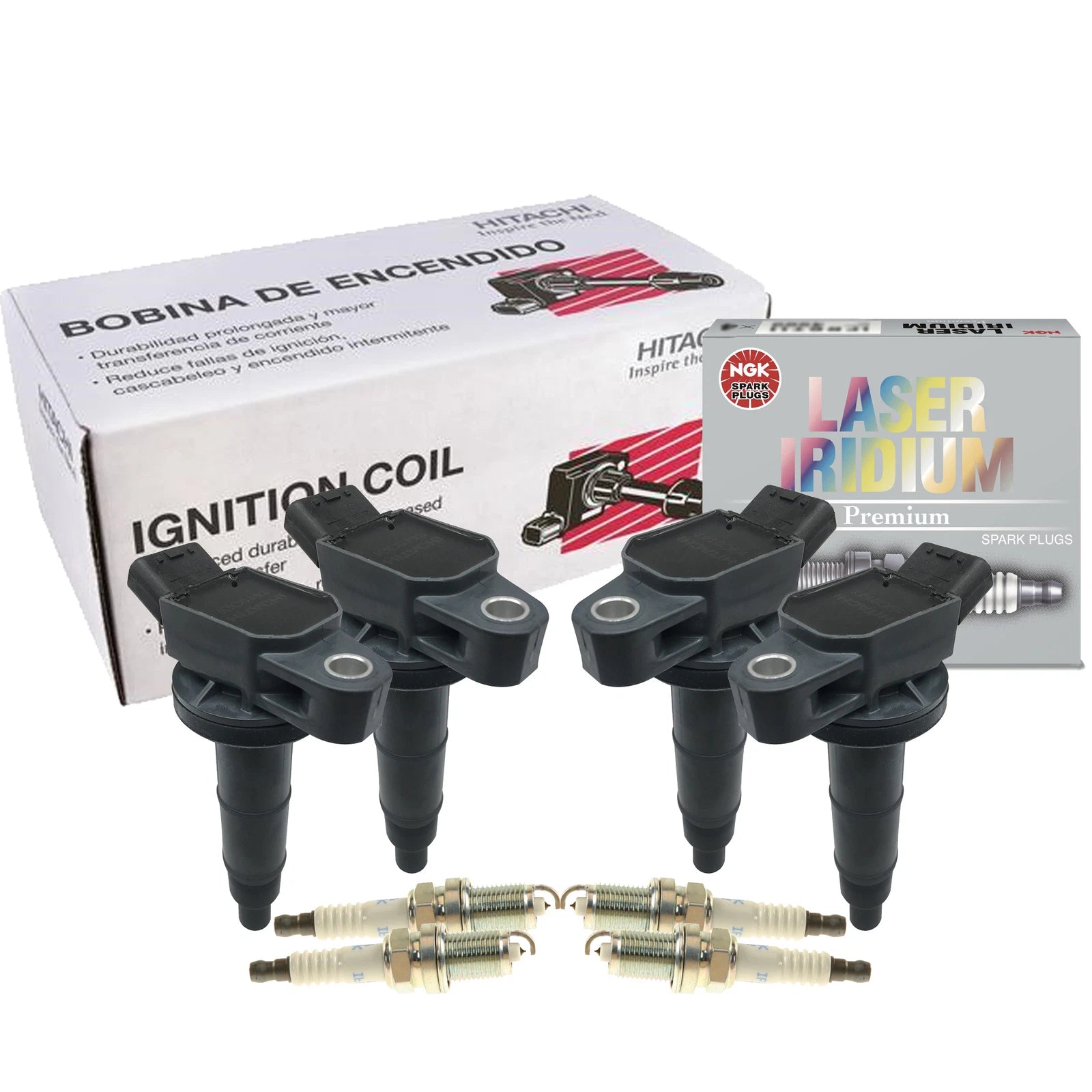 Set of 4 Ignition Coils & 4 NGK Laser Iridium Spark Plugs for Lexus Toyota (L4)