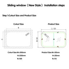Set of 2 Vertical Slider Windows for RV Camper (12" W Ã 22" H)