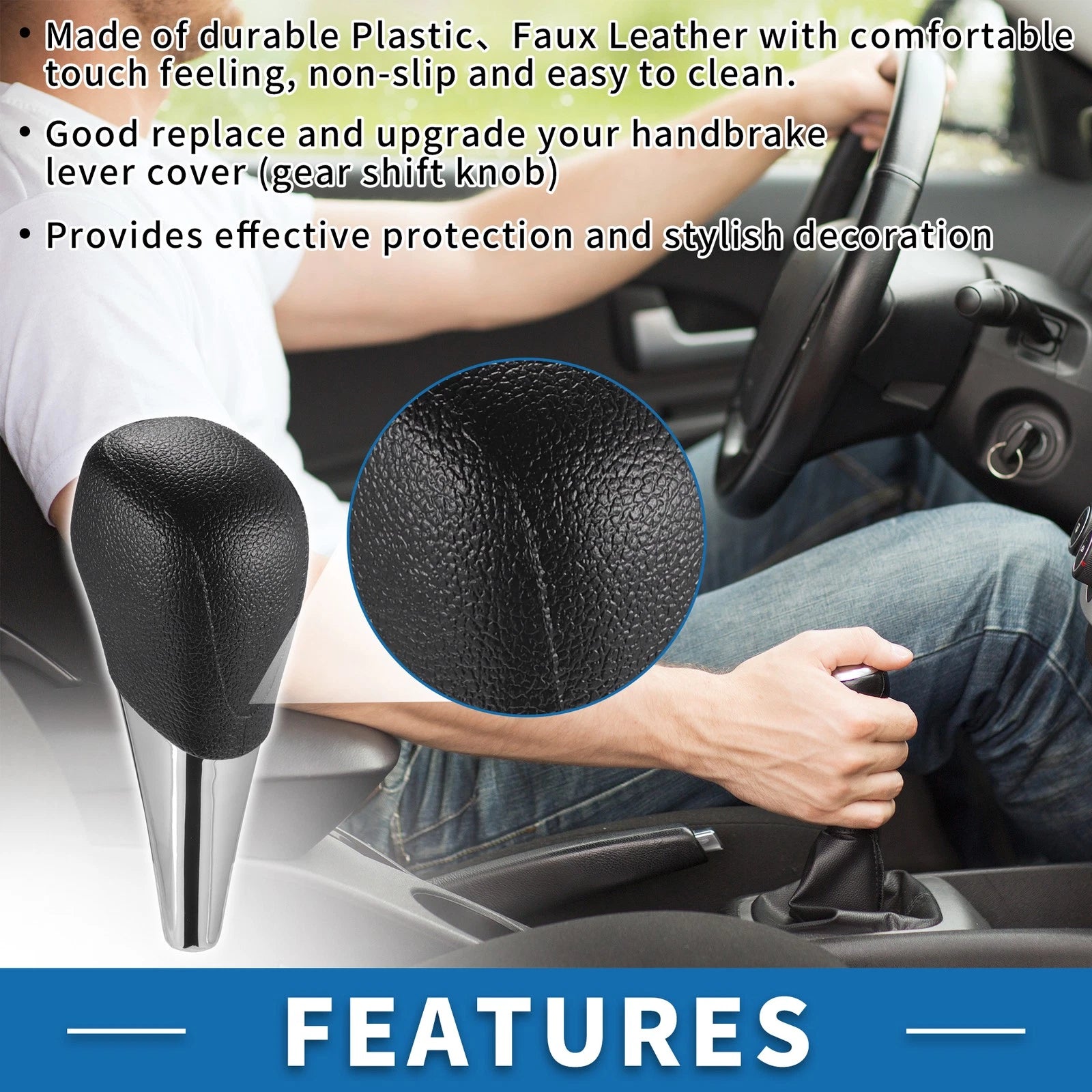 Automatic Gear Shifter Knob for Toyota 4Runner (2003–2017) Faux Leather Black