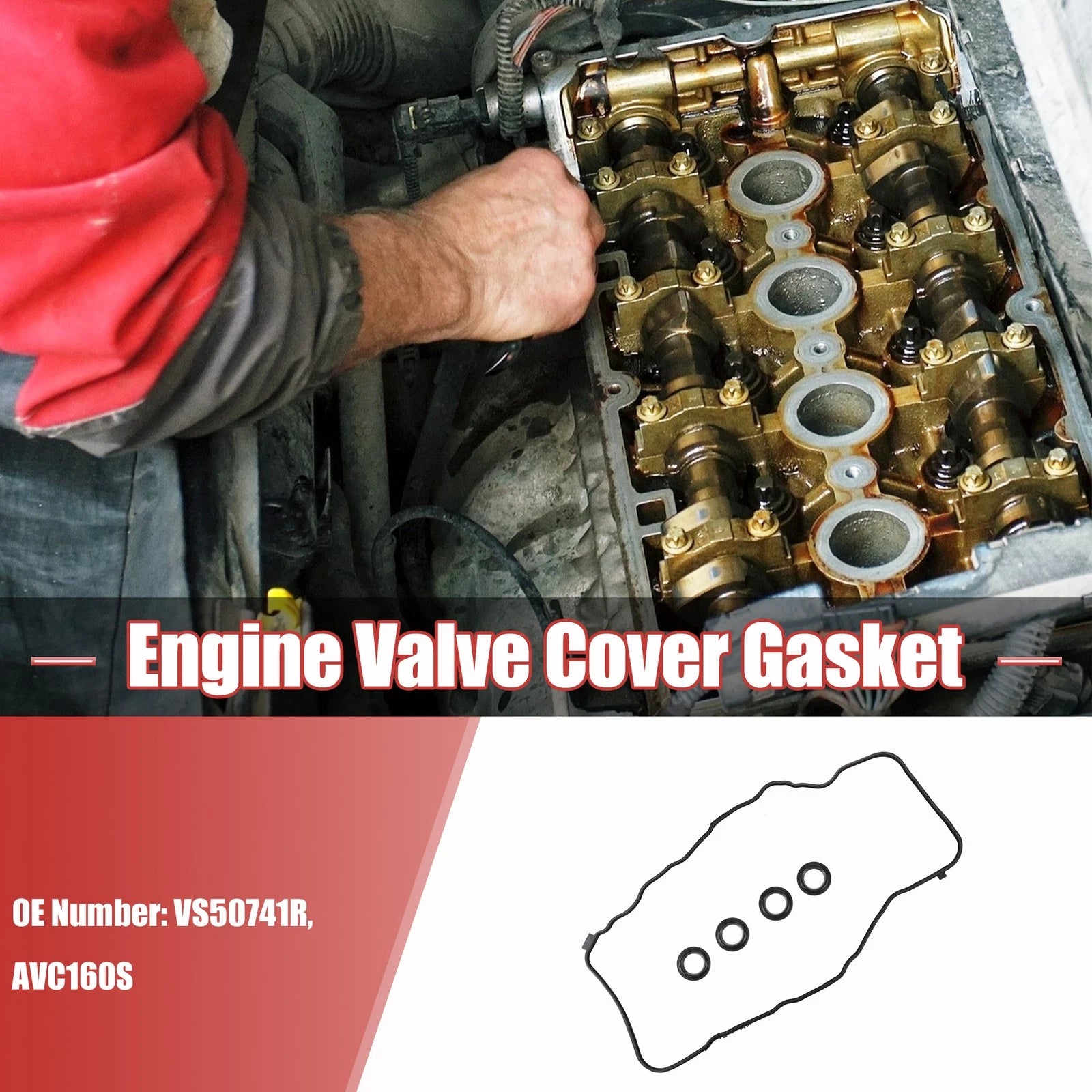 Set of 2 Engine Valve Cover Gasket VS50741R for Honda Civic (2006–2015)
