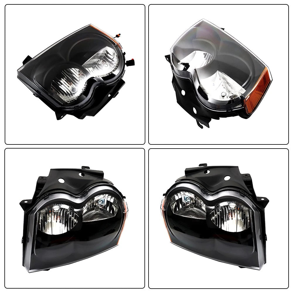 2X Headlight Assembly for Jeep Grand Cherokee (2005-2007) Clear L+R