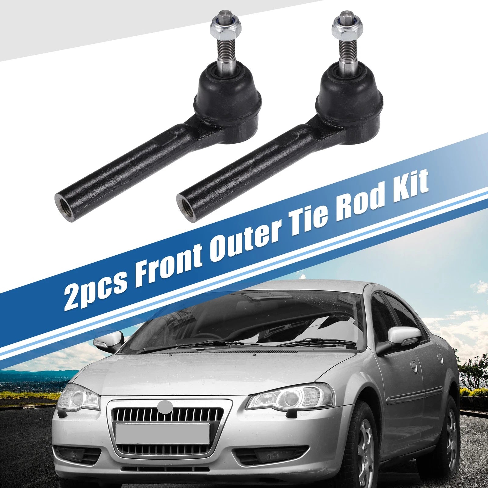 2pcs Front Outer Tie Rod End Links for Chrysler Town & Country (2008–2016) No. ES800403