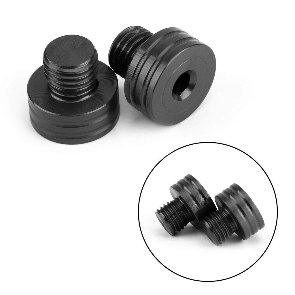 2X M10X1.25 CNC Aluminum Motorcycle RH/CW Mirror Hole Plugs