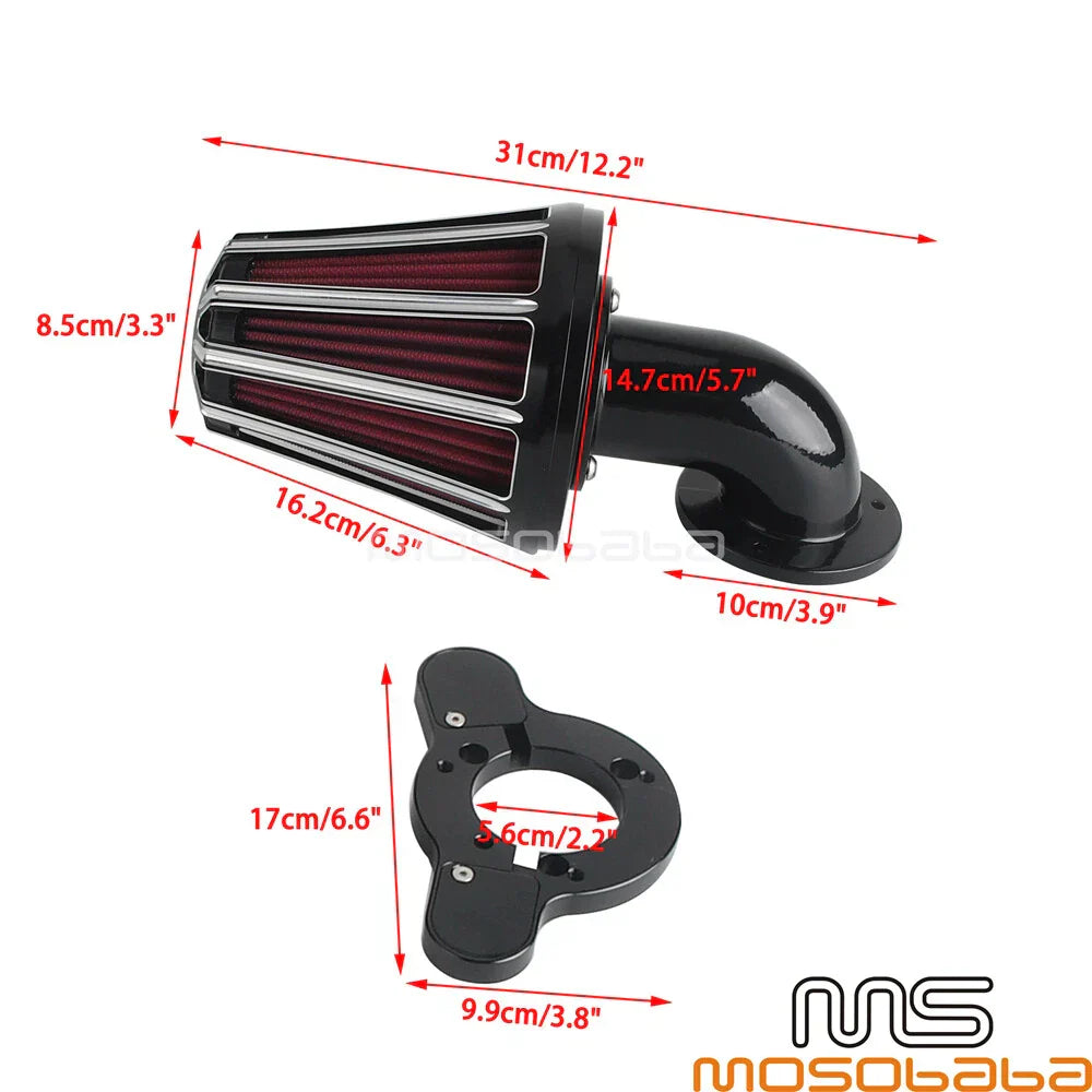 Black Air Filter Cleaner Intake Kit for Harley Sportster XL (2007-2012)