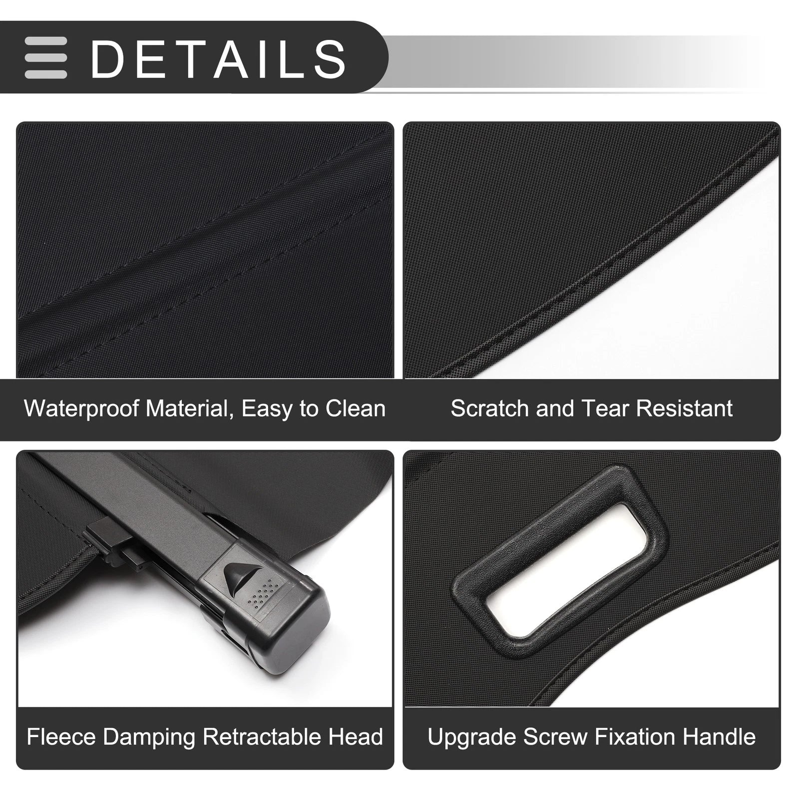 Retractable Cargo Cover for Toyota Land Cruiser Prado FJ150 J150 (2010–2023) Gloss Black