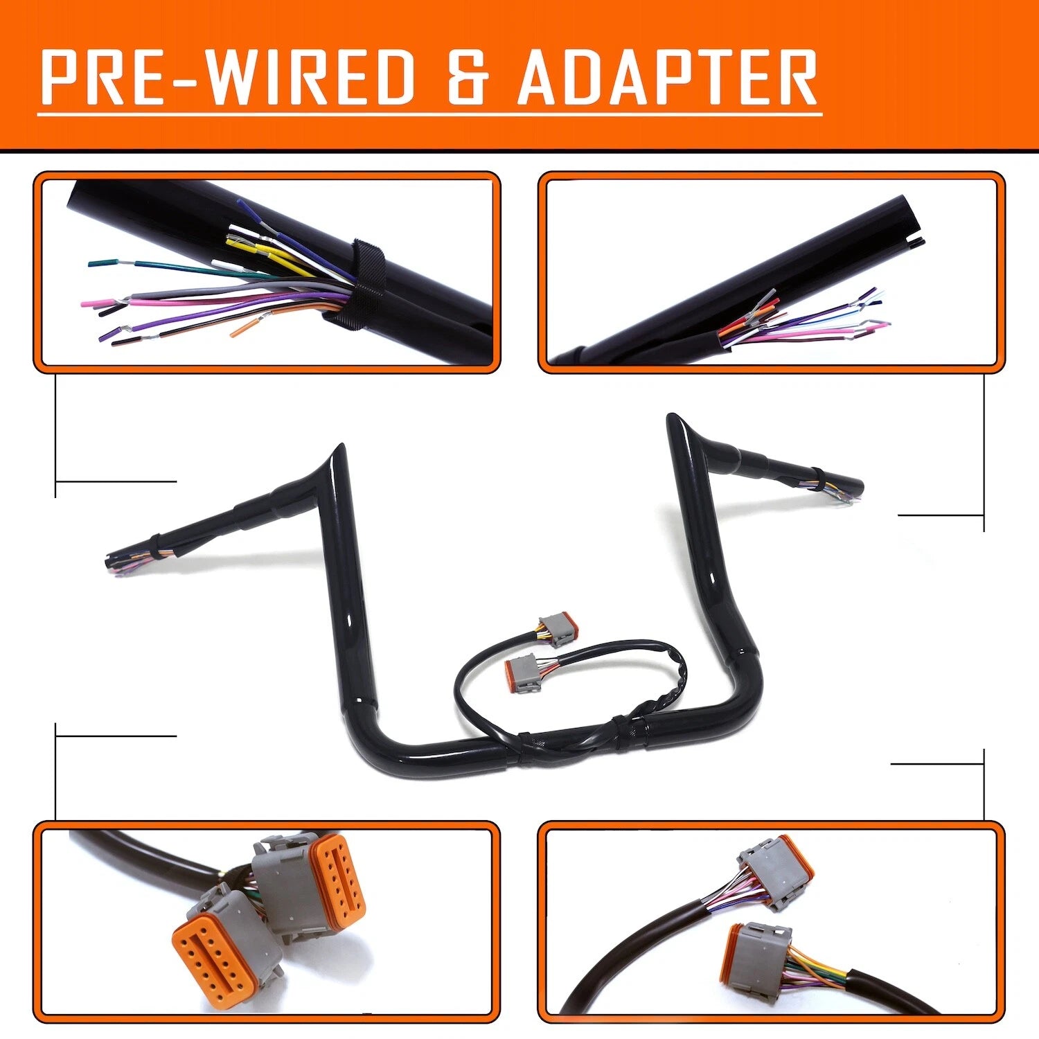 14" Prewired Pre-drilled Handlebar for Harley FLHT (1996–2006)