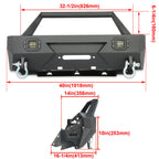 Stubby Steel Front Bumper with Winch Plate for Toyota 4Runner (2010-2022)