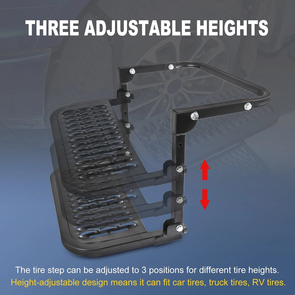 Universal Tire Step for Pickup Truck SUV (Adjustable, 300 lbs Max)