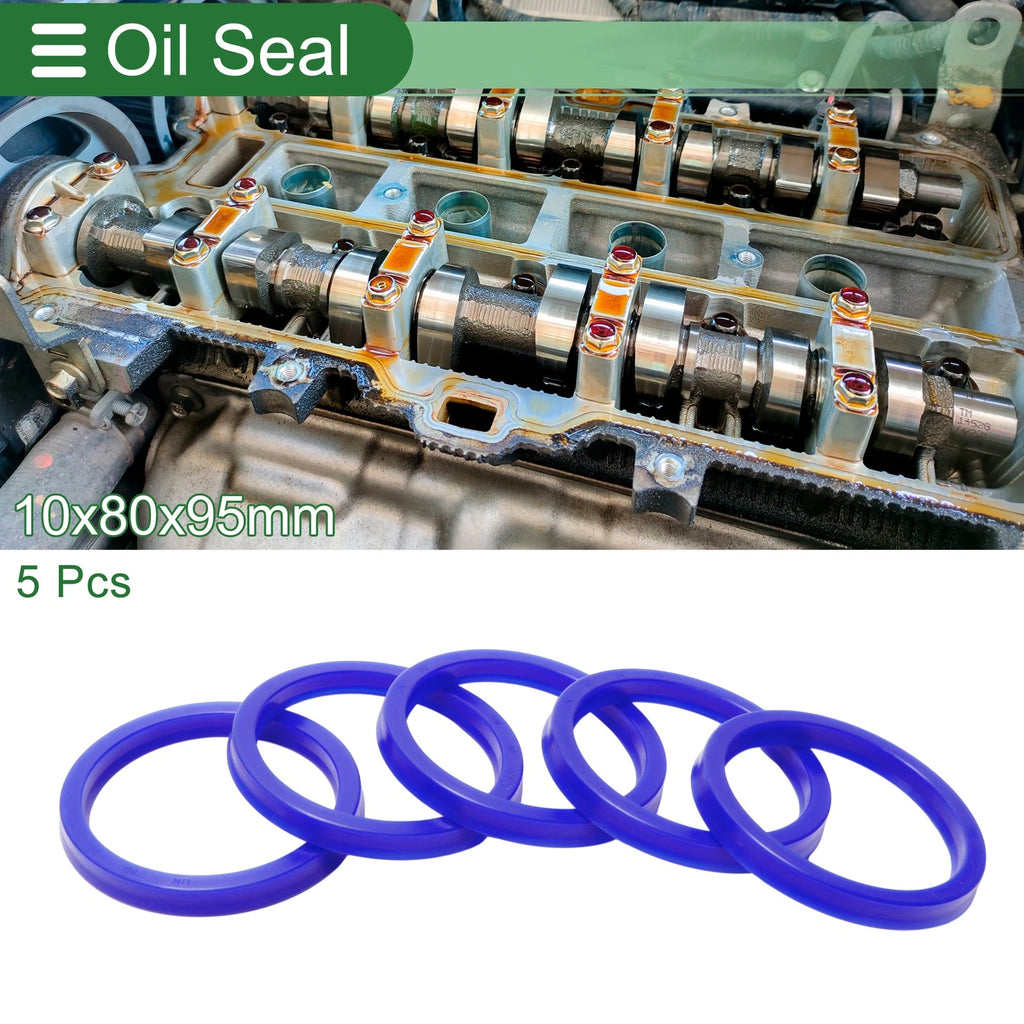 Set of 5 Oil Seal Rotary Shaft Seal 80x95x10mm High Pressure for Various Models