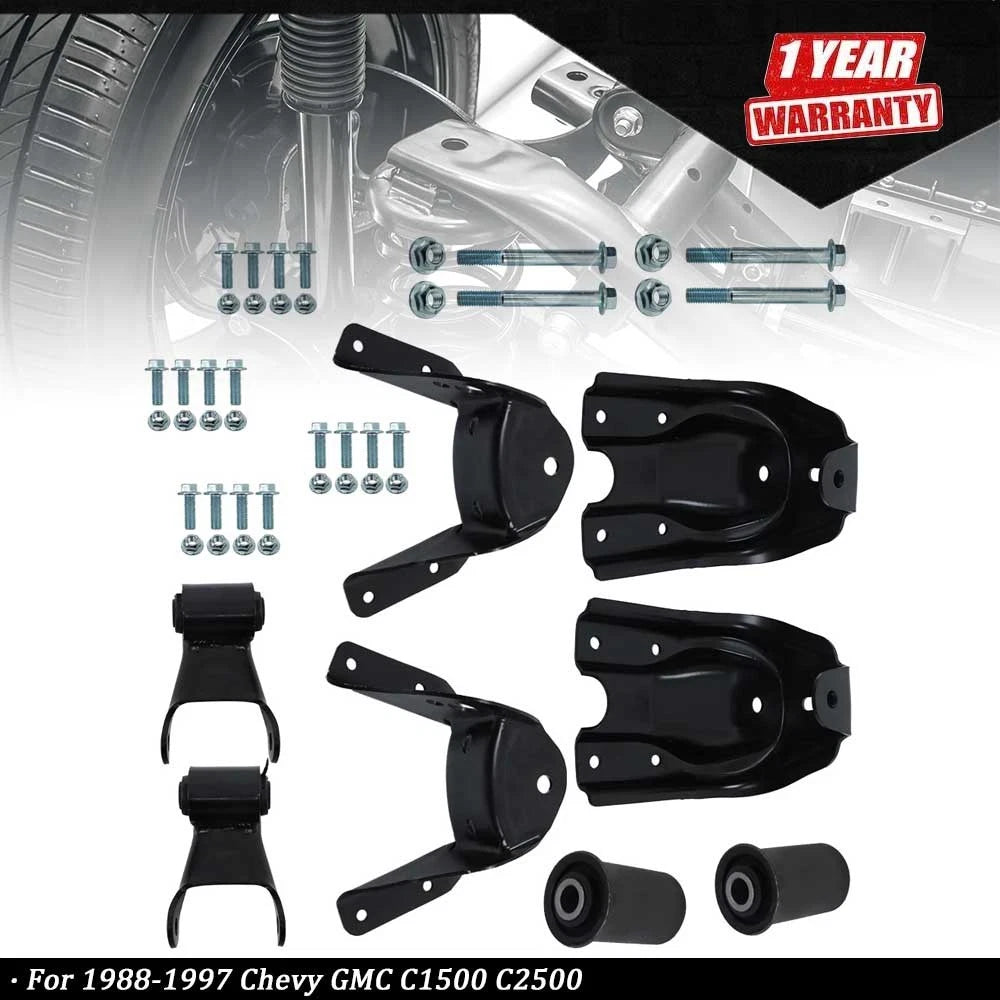Rear Leaf Spring Shackle Hanger Repair Kit for Chevy C1500 C2500 (1988â1997)