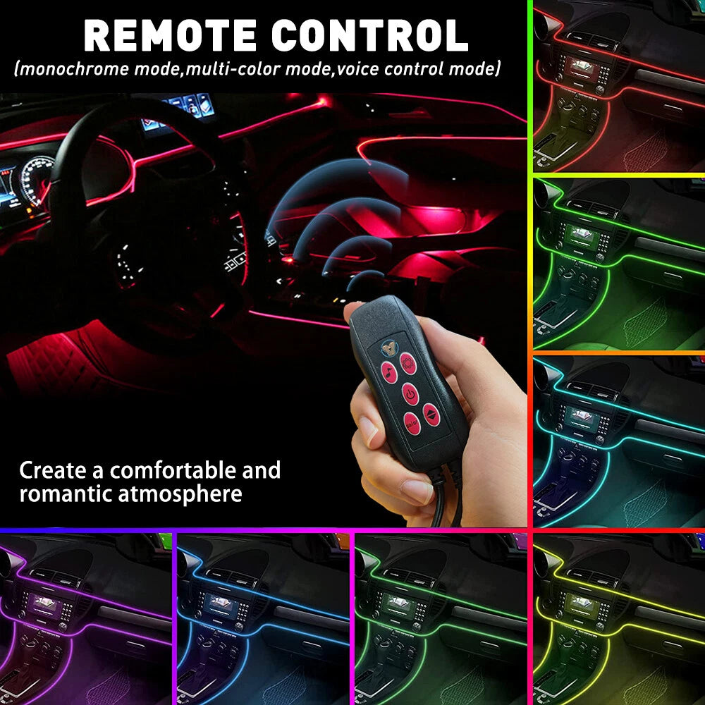 RGB LED Fiber Optic Interior Light Kit for Universal Cars