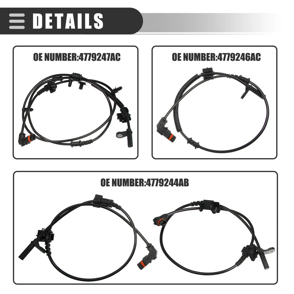 Set of 4 ABS Wheel Speed Sensors for Dodge (ALS1931)