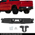 Steel Rear Bumper for GMC Silverado 2500 (2015–2019) with Sensor Hole Black