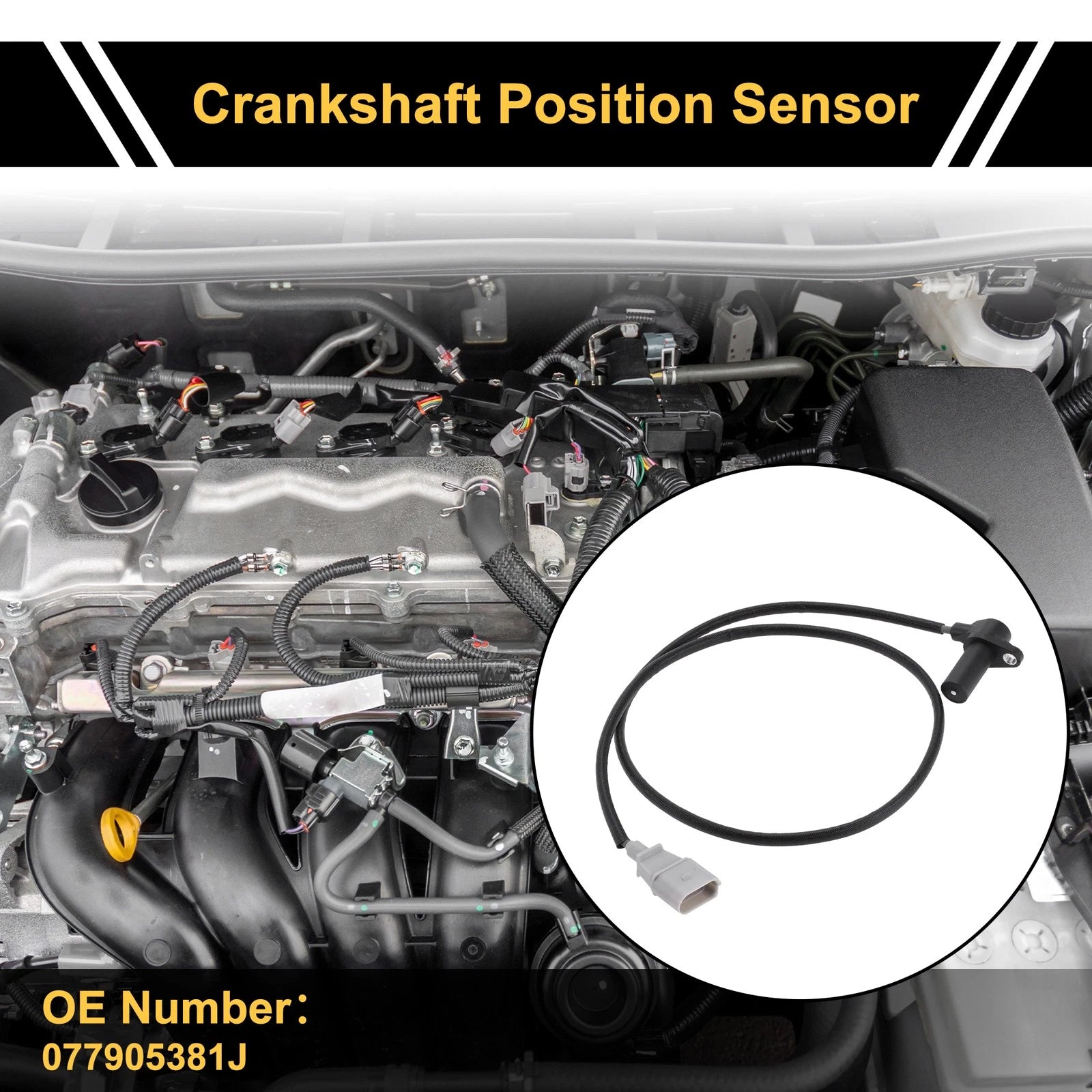 Crankshaft Position Sensor No.077905381J for Audi A8 D3 3.7 quattro (2002–2006)