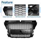 Front Upper Bumper Grille Grill for Audi A3 (2008–2012) 8P0853651M Black