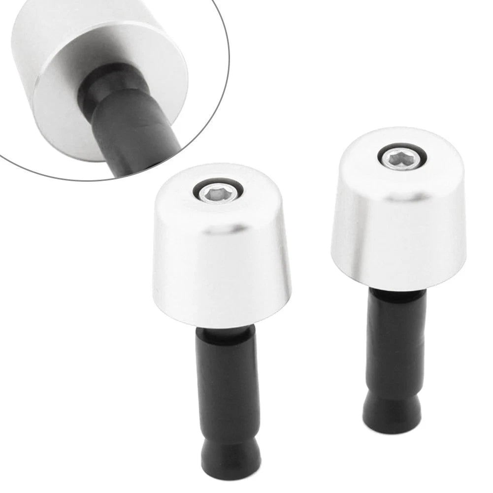 Handlebar Grips for Universal Motorcycle (1in/25.4mm) - Silver