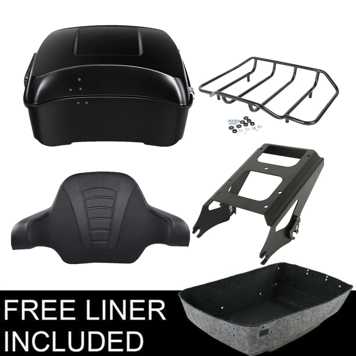 Trunk Backrest Pad Mount Rack for Harley Touring Glide (2009–2013)