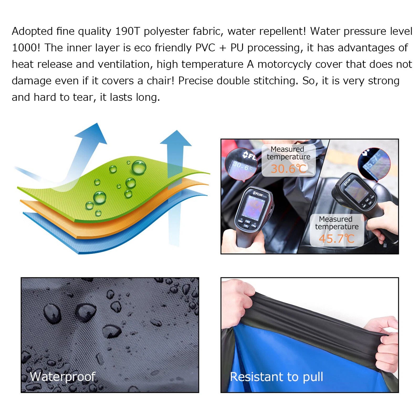 Motorcycle Cover for Neverland (118") Waterproof Dust UV Snow Rain Protect