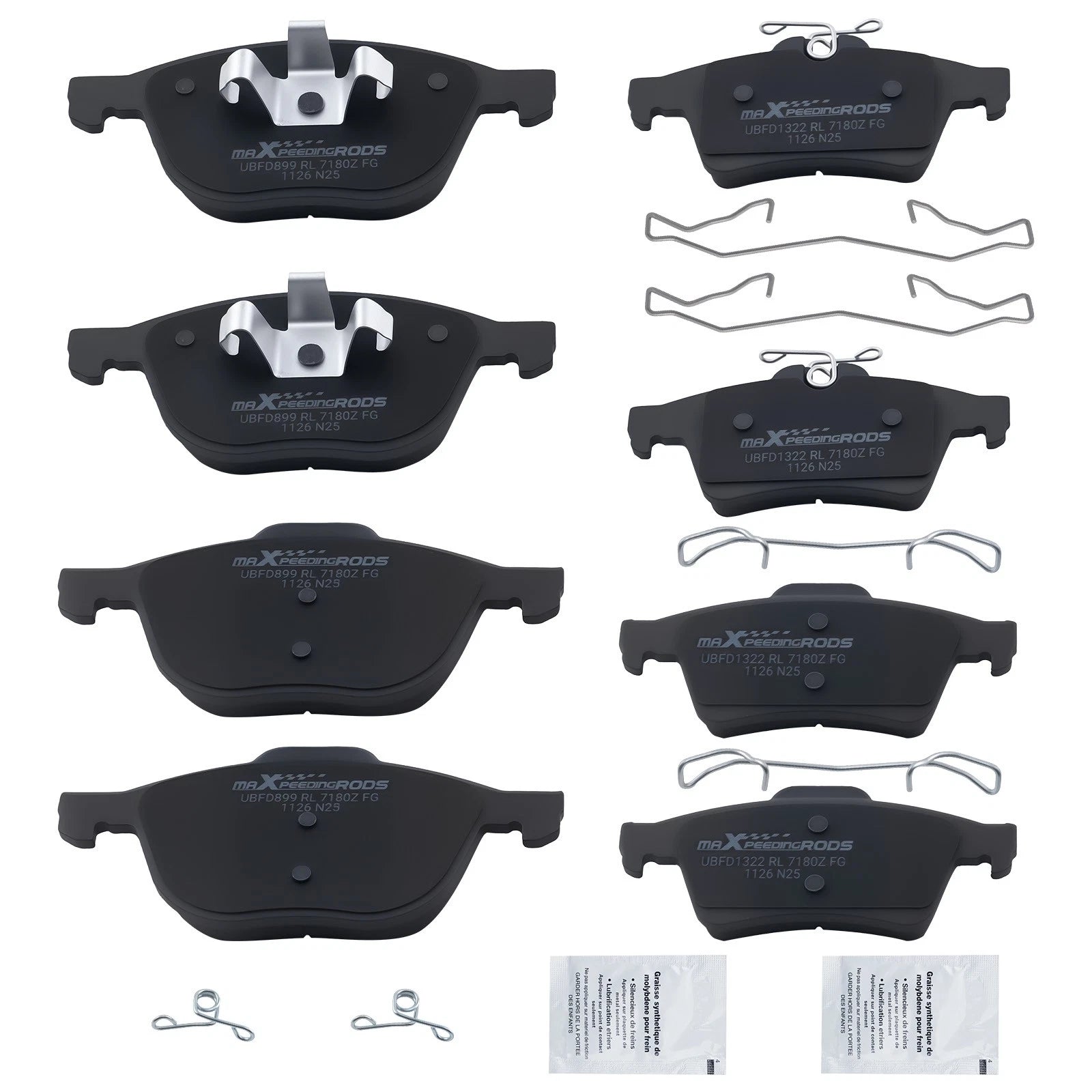 8pcs Ceramic Brake Pads Set for Mazda 5 (2006–2010, 2012–2015) D1044