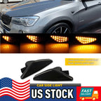 2X LED Side Marker Turn Signal Lights for BMW X3 X5 X6 (2011–2017)