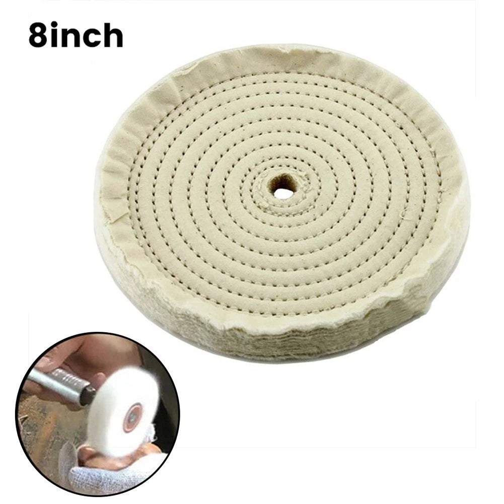 8 Inch Cotton Cloth Buffing Polishing Wheel Pads for Grinder Tools