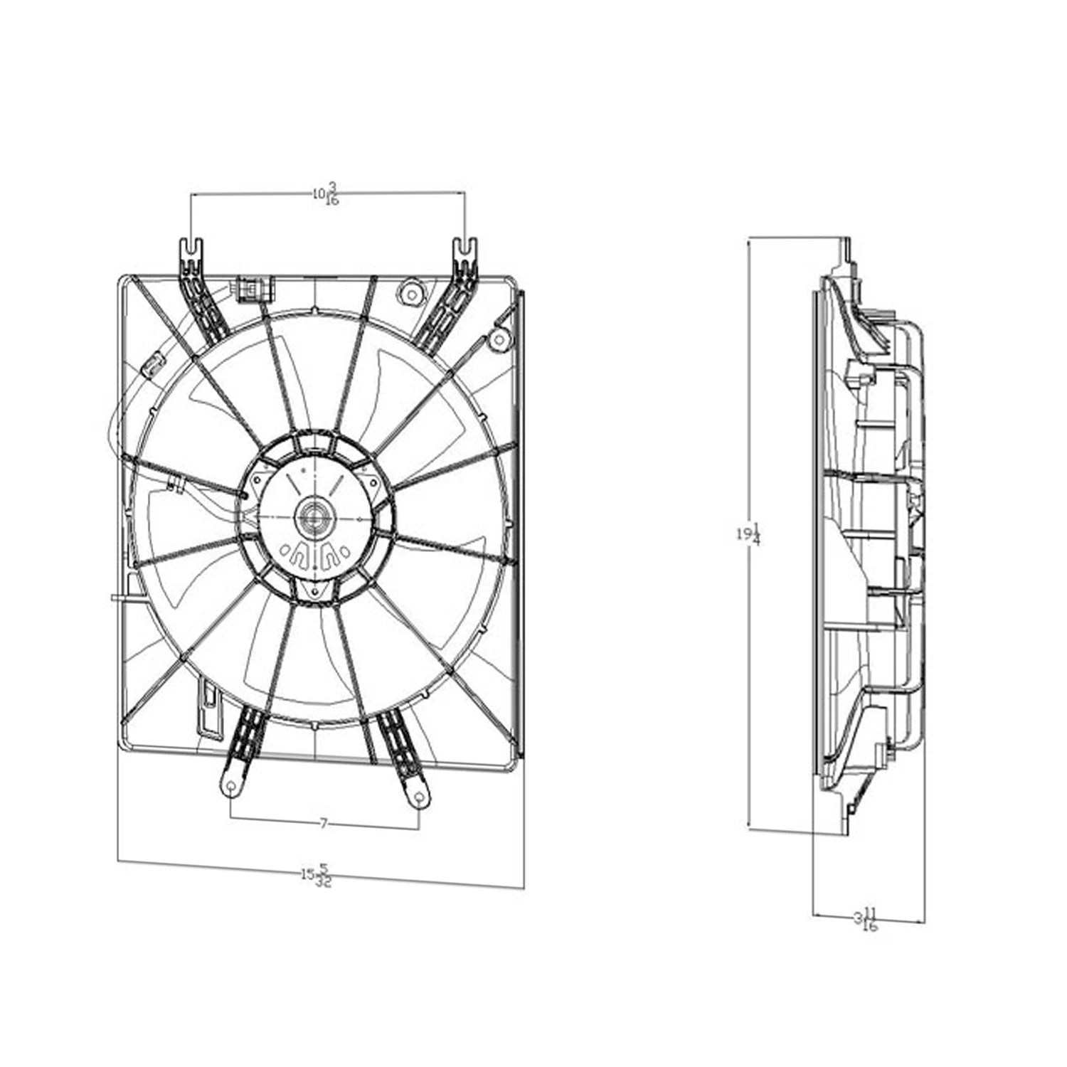Replacement Radiator Fan Assembly for Acura TL (2007–2008)