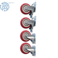 Set of 4 Casters for Workbench 4" with 360-Degree Swivel and Brakes