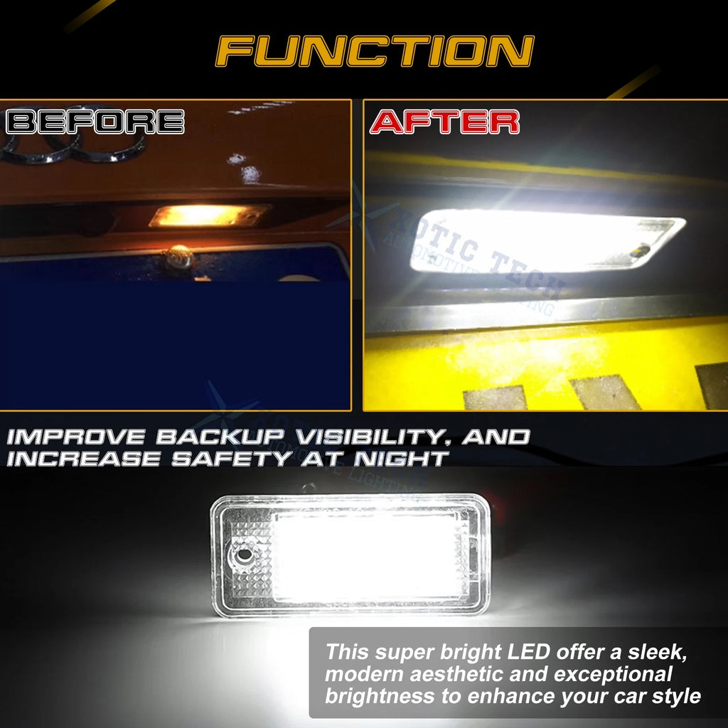 Full SMD LED License Plate Light for Audi A3 A4 A6 A8 S3 S4 S6 S8 Q7 (2010-2018)