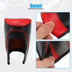Leather Gear Shift Knob Cover for Honda Civic (Carbon Fiber, Red)