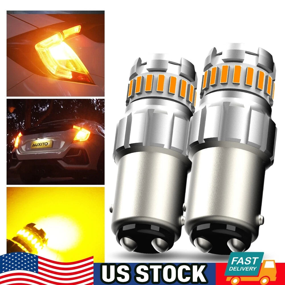 2X Amber Yellow 1157 LED Turn Signal Bulb