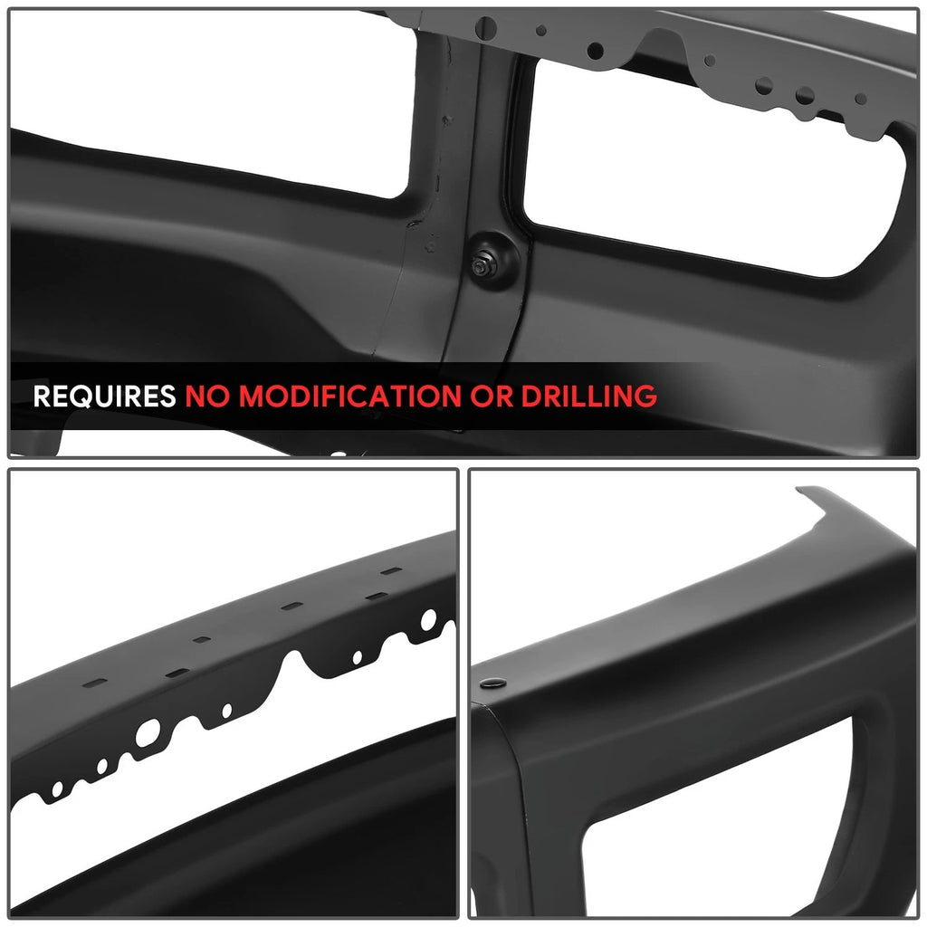 Front Bumper for Ford F250 F350 Super Duty (2017–2019) OE W/Foglight Holes Black
