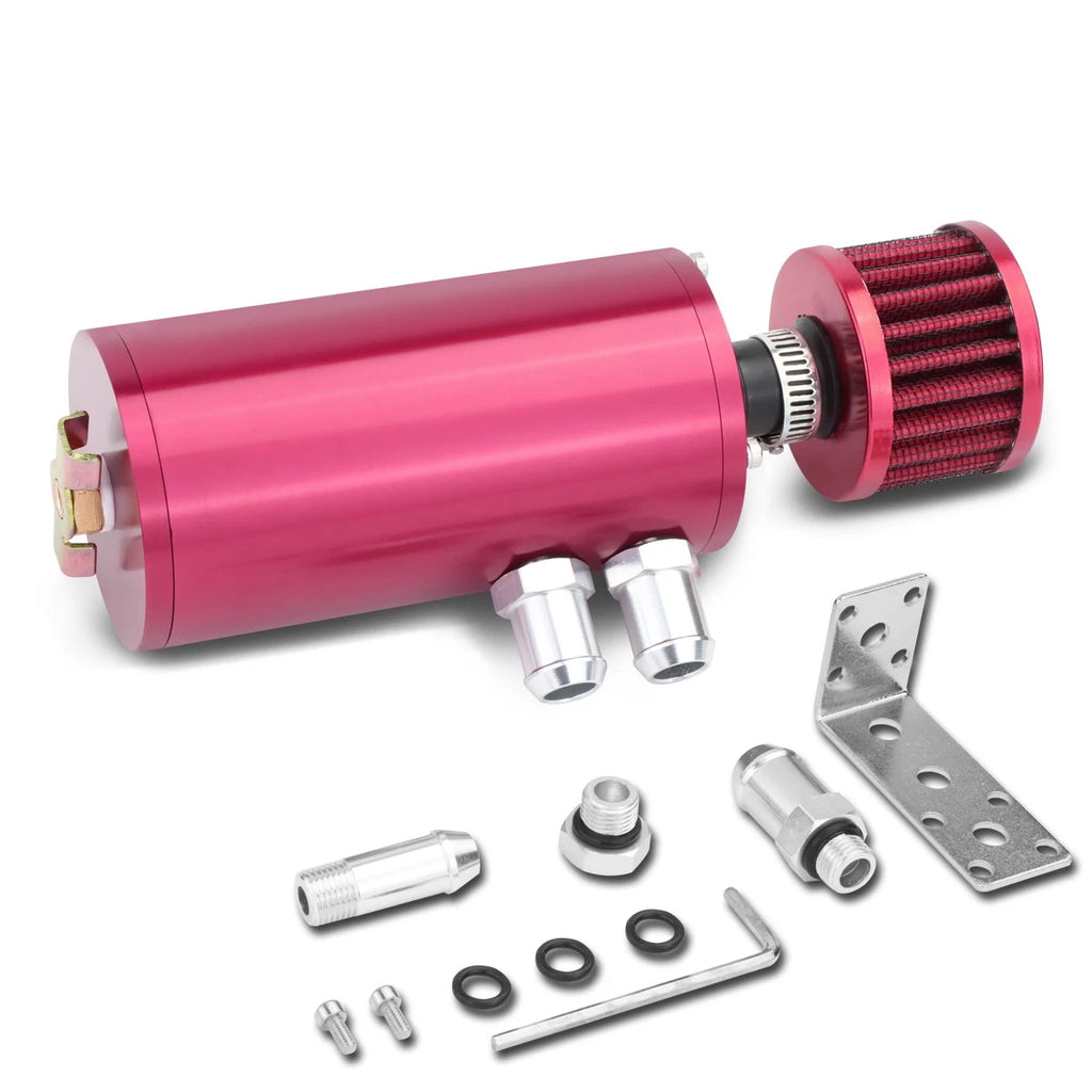 Aluminum Engine Oil Catch Tank 140ml + Filter for Universal Fit (1/2" & 5/8")