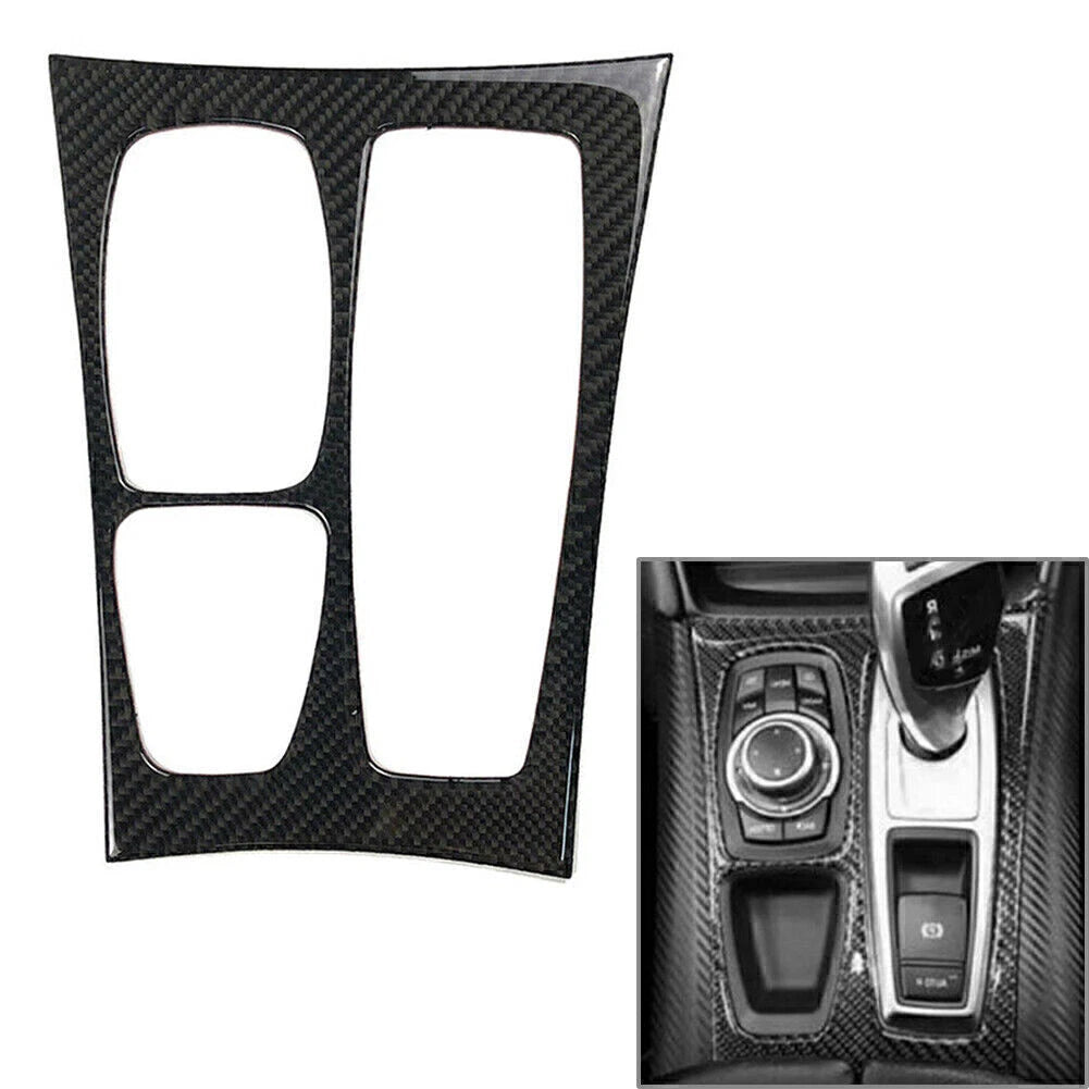 Carbon Fiber Gear Shift Box Panel Trim for BMW X5 E70 X6 E71 (2008–2014)