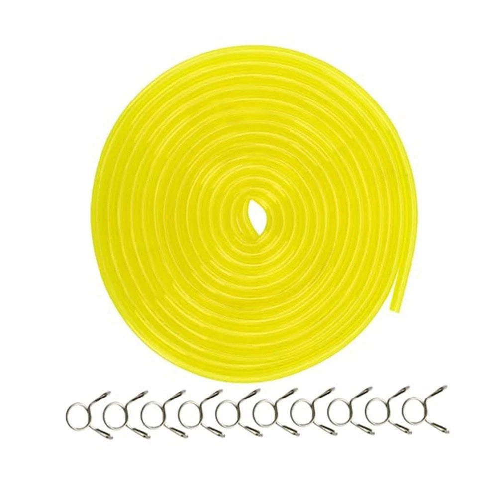 10 Ft Fuel Tubing Set 1/4 ID 3/8 OD with 10 Clamps for Lawn Mower
