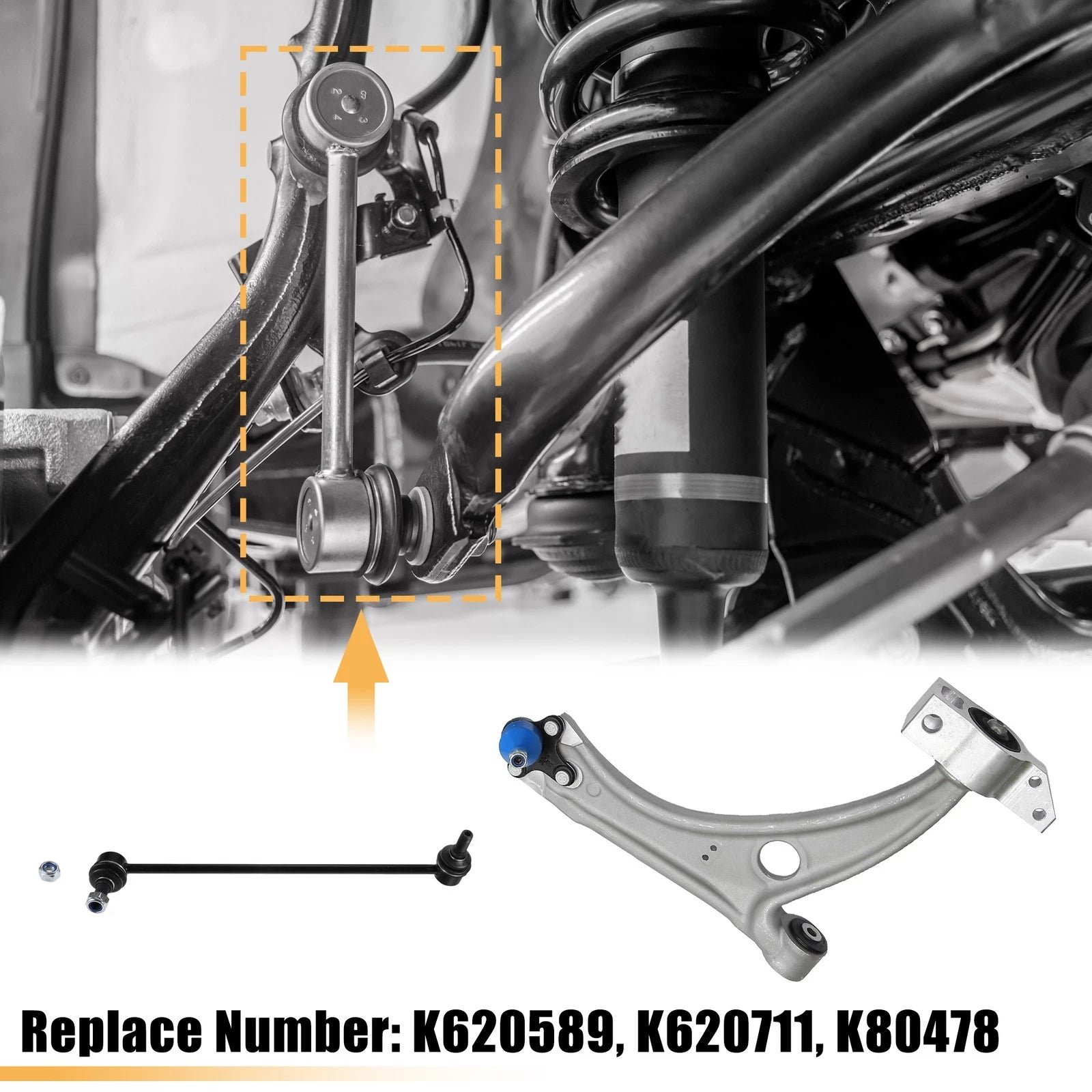 Set of 4 Front Lower Control Arms with Ball Joints for VW Passat Tiguan CC (No.K80478)
