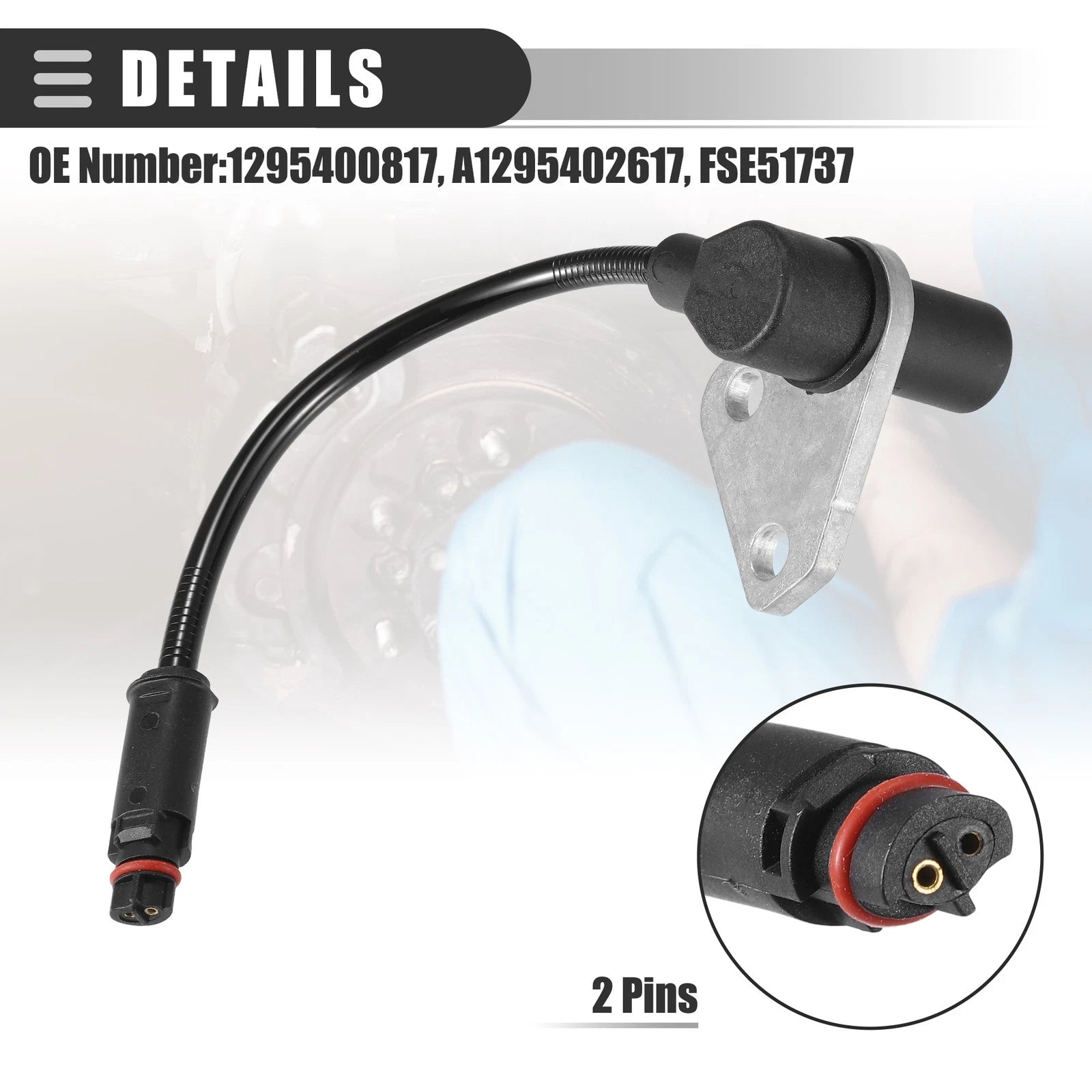 Front Left ABS Wheel Speed Sensor for Mercedes-Benz (1990–1994) 1295400817