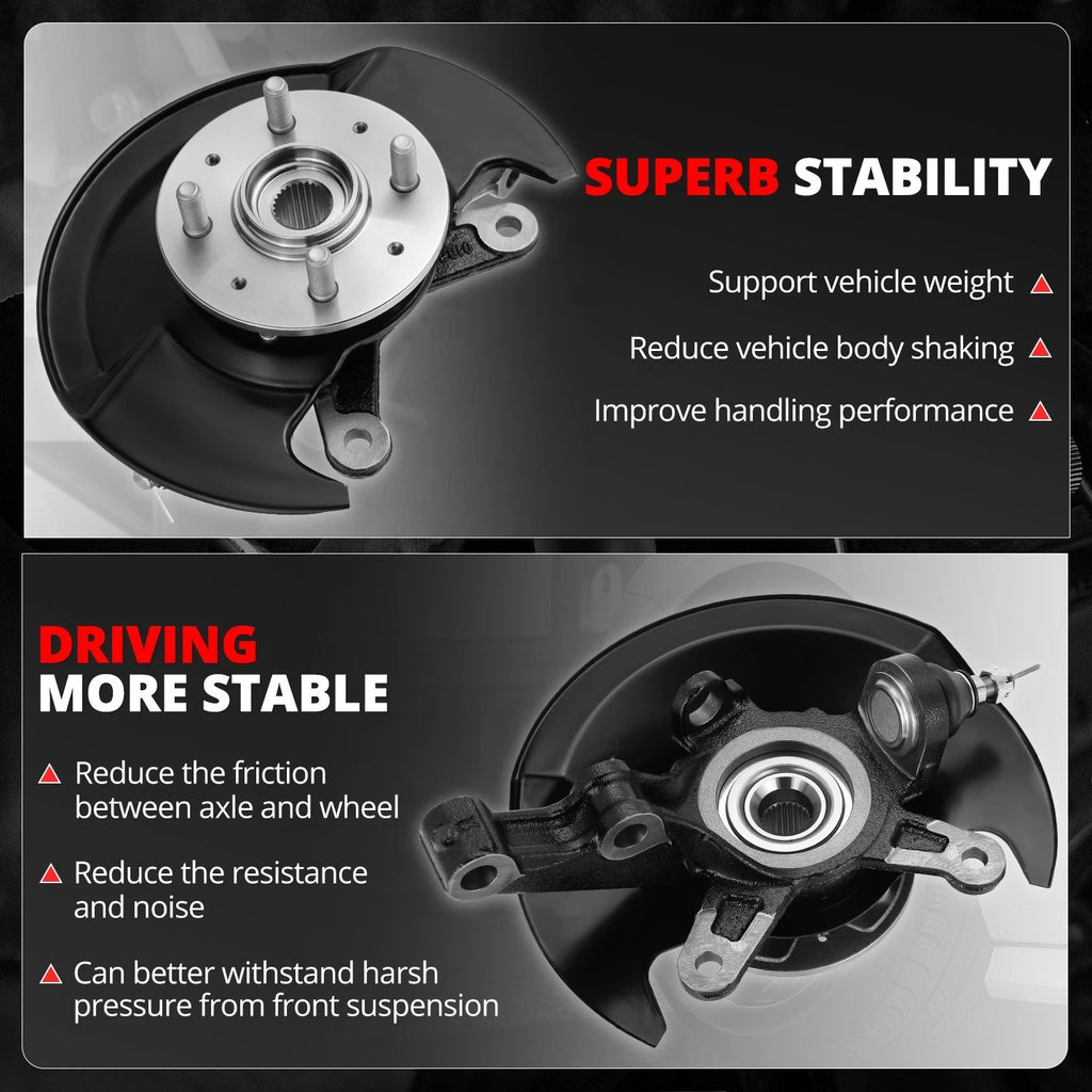 Front Left Driver Loaded Wheel Bearing Knuckle Assembly for Honda Civic (2003–2005)