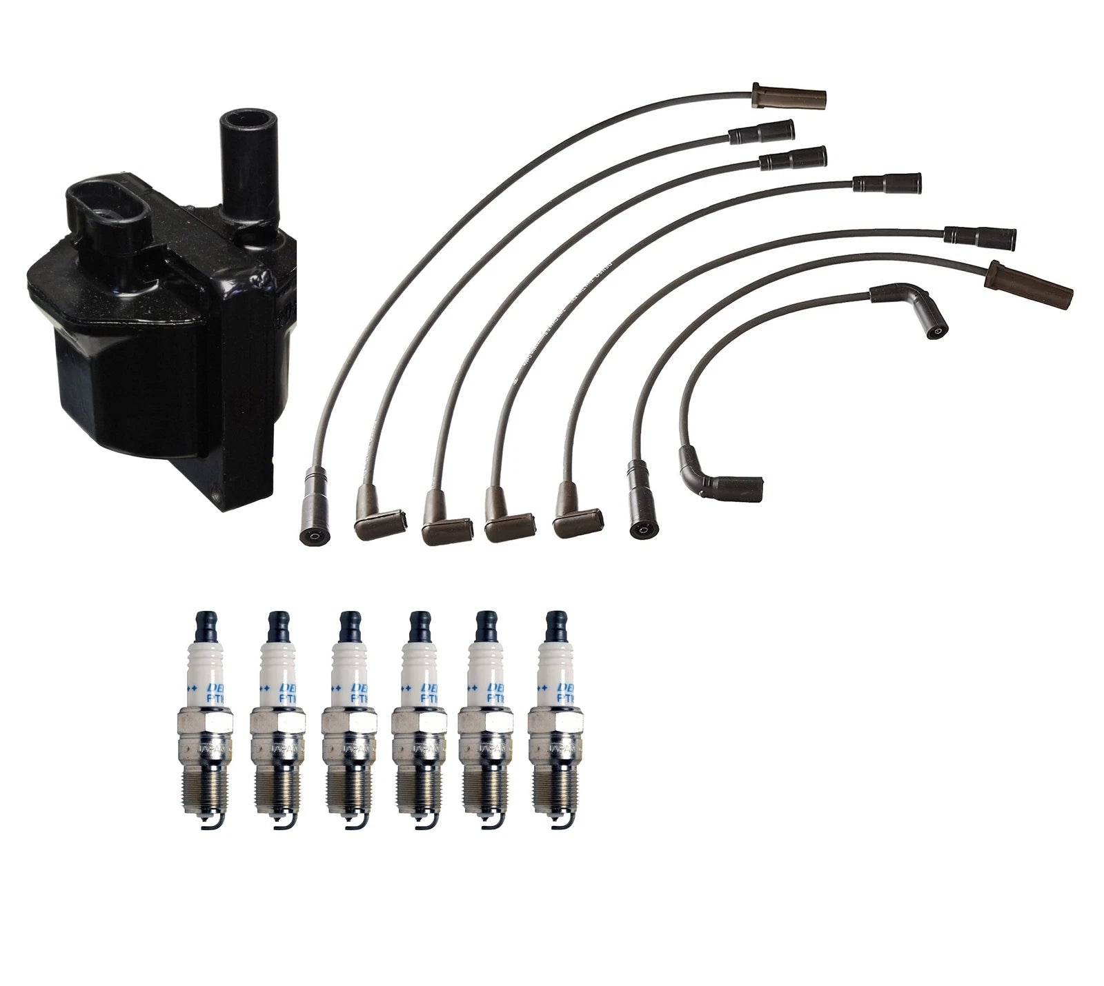 Denso Ignition Coil & Wire Set for Chevy GMC V6 (Iridium Power Spark Plug)