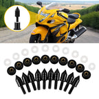 Set of 10 Black Spike Billet Aluminum Motorcycle License Plate Bolts