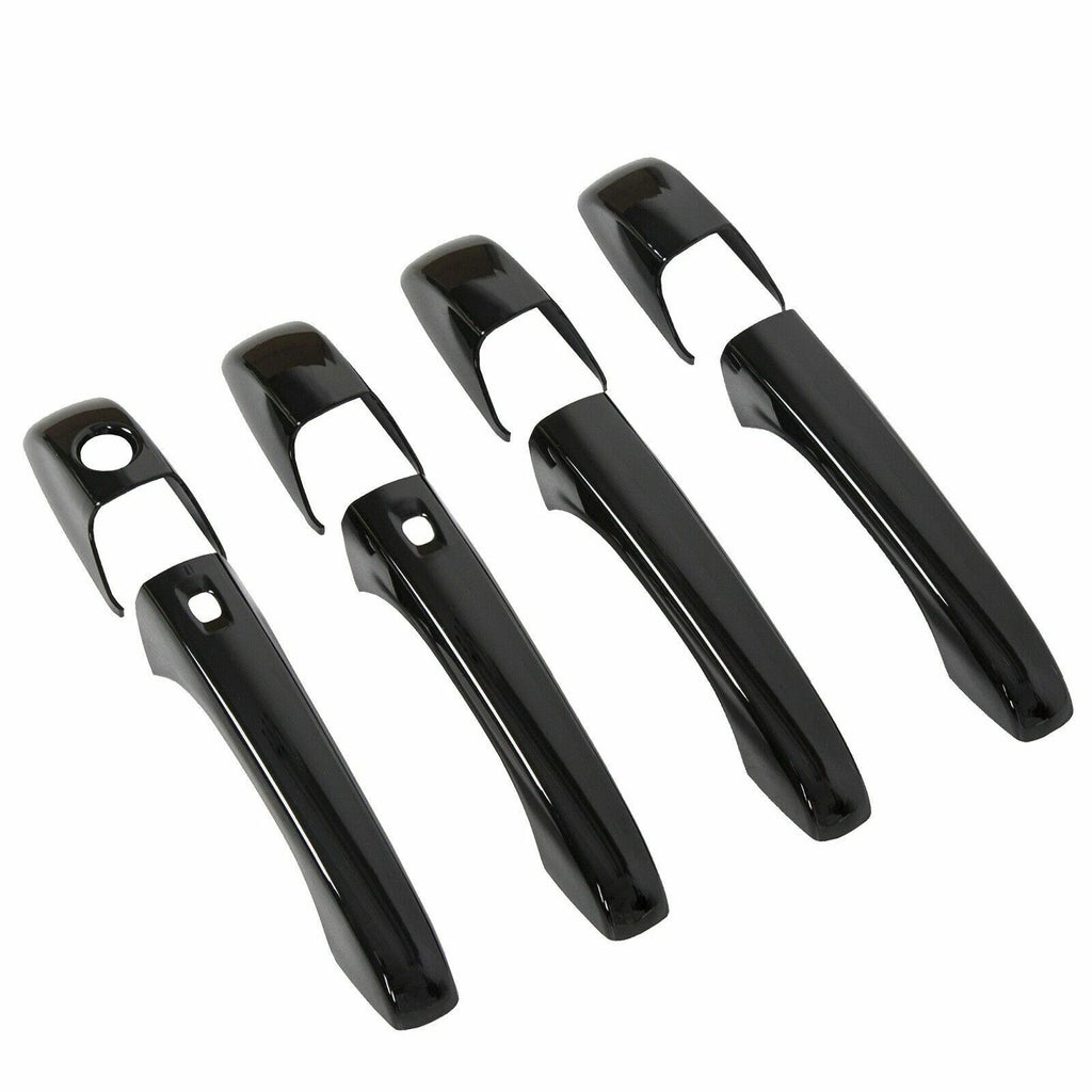 2 Black Mirror Covers + 4 Door Handle Covers for Jeep Grand Cherokee (2011–2021)