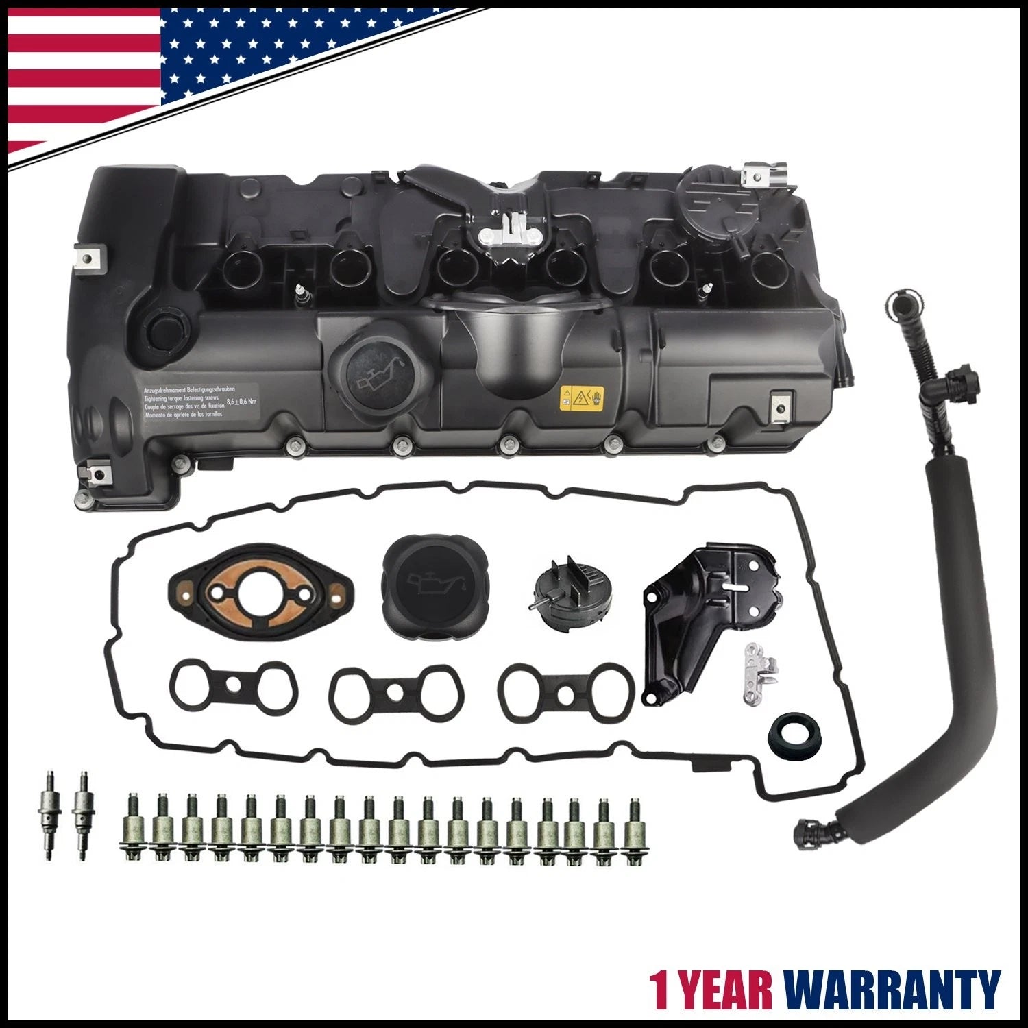 Valve Cover with Gasket & Cap for BMW E70 E82 E90 E91 X3 X5 128i 328i 528i Z4 (2007–2015)